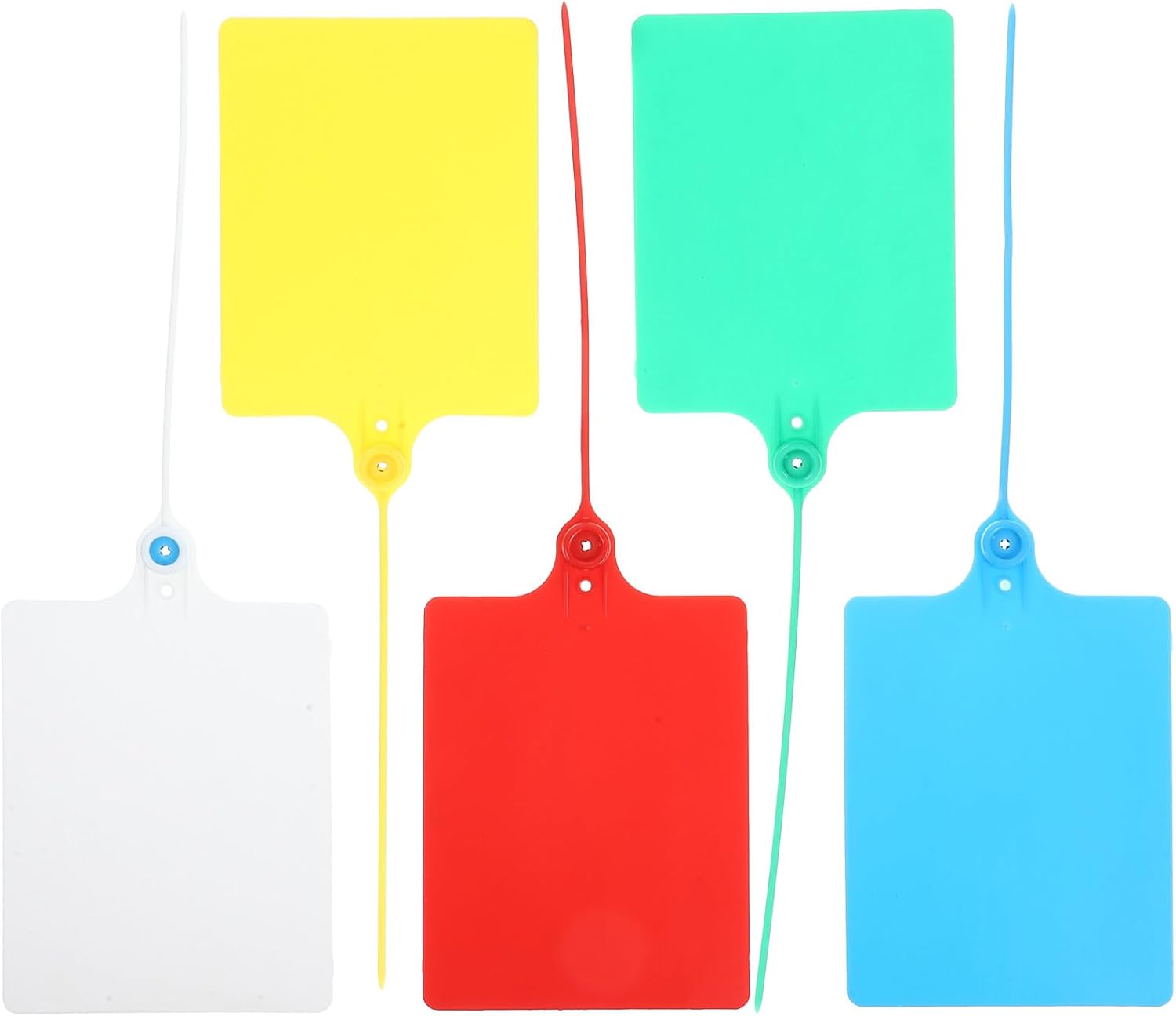 Healeved 100pcs Plastic Shipping Tags with Cable Ties Luggage Labeling Tags 80x100mm Pp Sturdy Shipping Labels for Industrial Packaging and Logistics