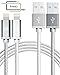 [2 Pack] LAX 10ft Long Apple MFi Certified iPhone Charger Cord - Durable Braided Lightning Cable for iPhone 6s / 6s Plus / 6 / 6 Plus / 5s / SE / iPad Air 2 / Air / Mini / Pro (Silver + Gray)