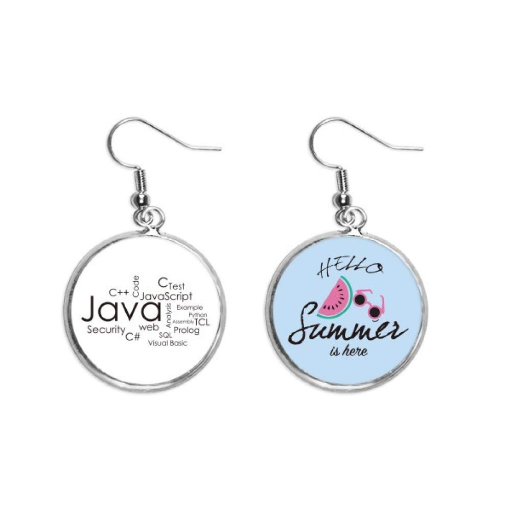 Pendientes de sandía para lóbulo con diseño de programador Java ideales en verano 5
