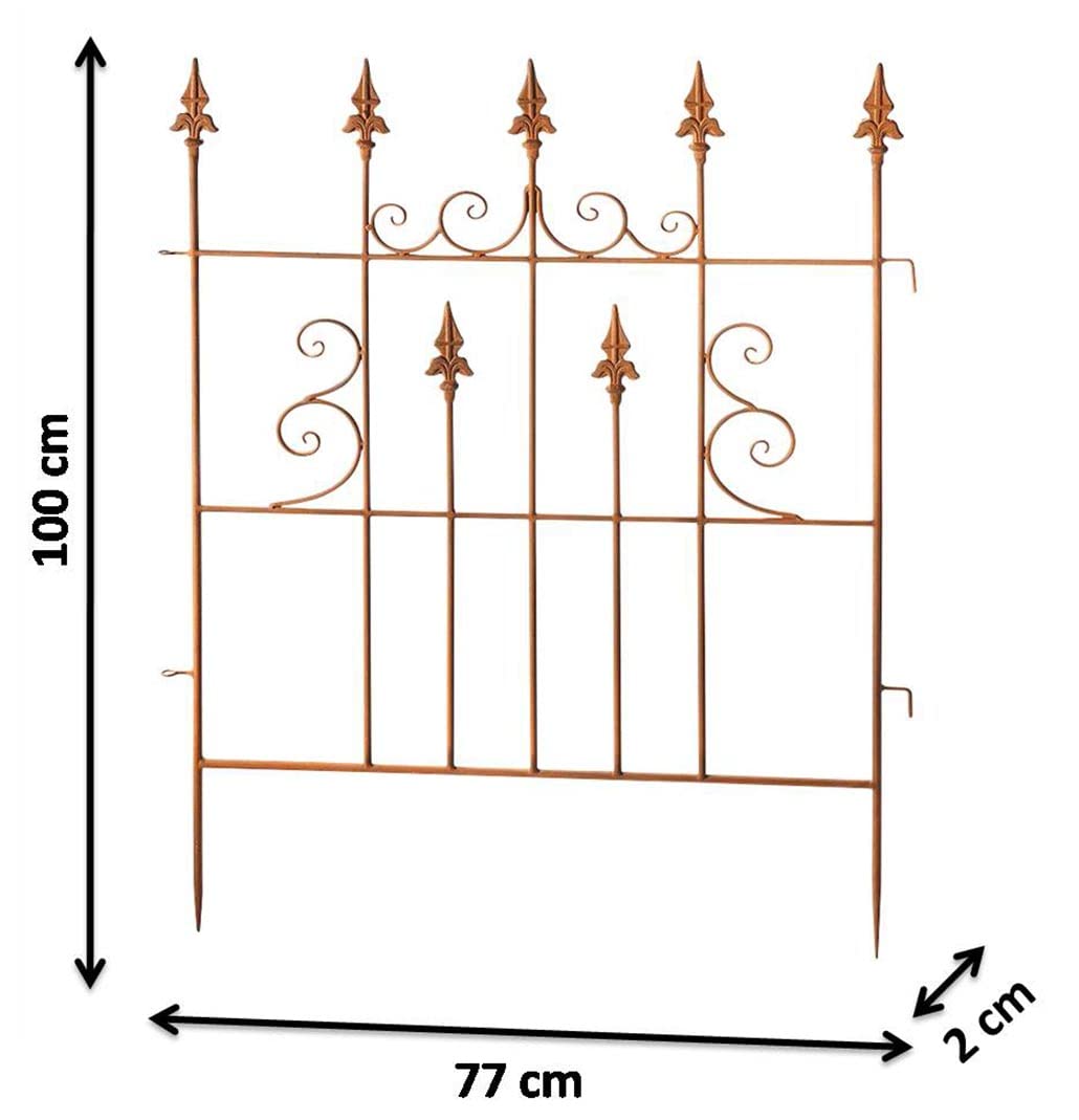 Kobolo Gartenstecker Palisade Zaun Zaunfeld Rankhilfe Metall 77x100 cm