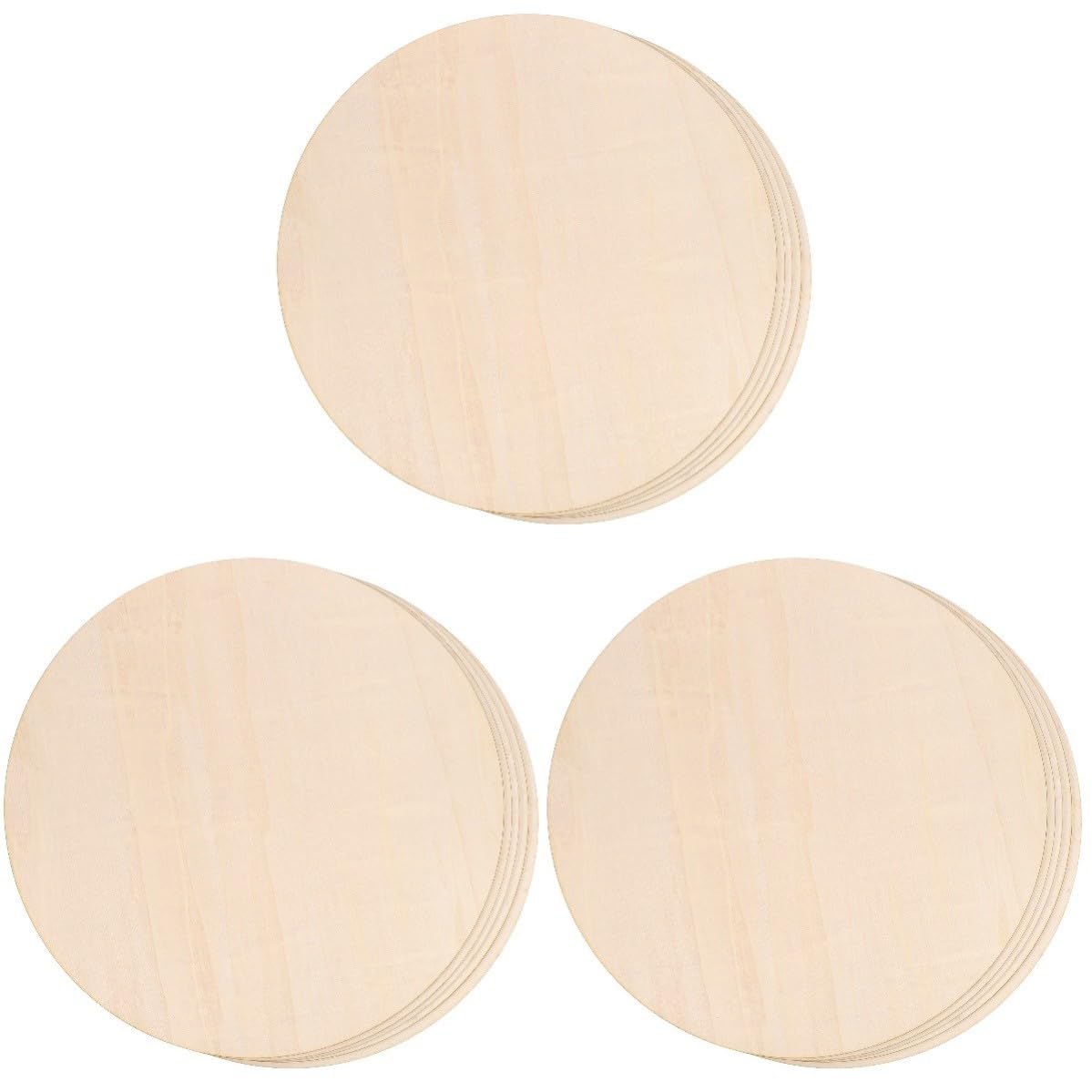 15 Piezas Letrero Redondo de Madera sin Acabado, en Blanco
