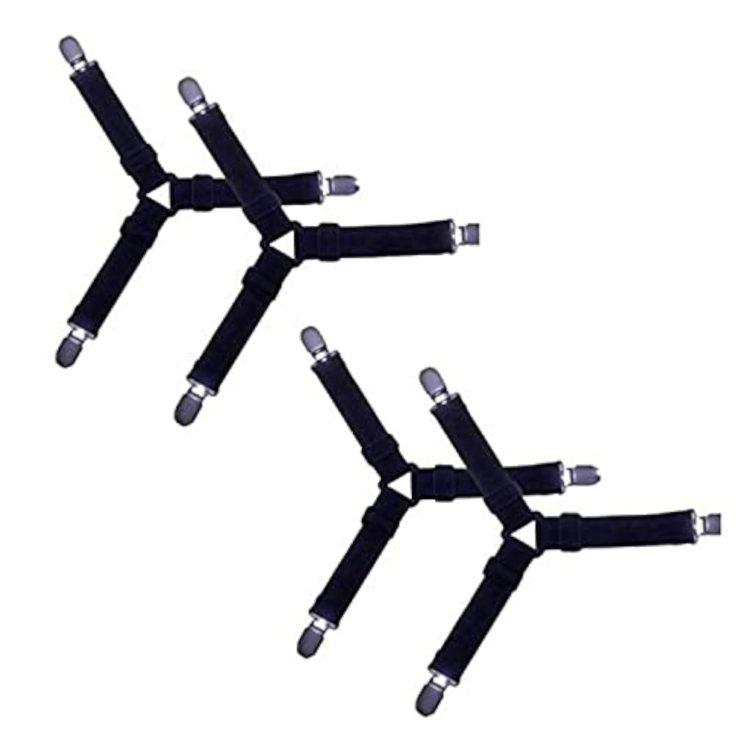 COOLBABY 4PCS/Lot Adjustable Bed Sheet Clips Cover Grippers Holder Mattress Duvet Blanket Fastener Straps Fixing Slip Resistant Belt, Black