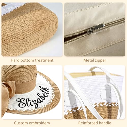 Bolso de playa de verano personalizado para mujer con sombrero miniatura 6