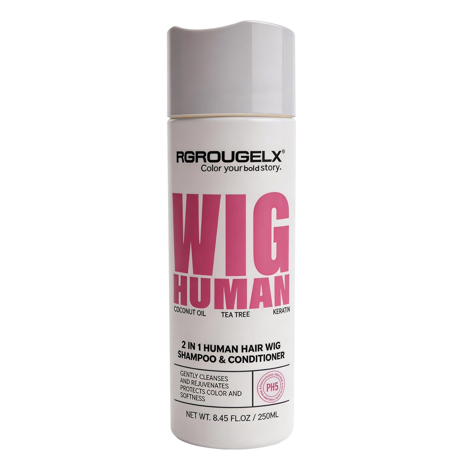 2 in 1 Wig Shampoo & Conditioner for Synthetic Hair - Tea Tree & Coconut Oil, PH Balanced - Anti-Static for Kanekalon/Heat Resistant Fibers - Prevents Frizz,500ml (PH6 For Synthetic)