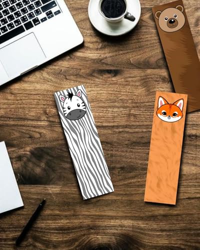 Image of Posternet Animal-Themed Bookmarks - Set of 10 | 21 x 6 cm | Printed on 300 GSM Photographic Paper | Cute & Creative Bookmarks for Animal Lovers, Students & Readers