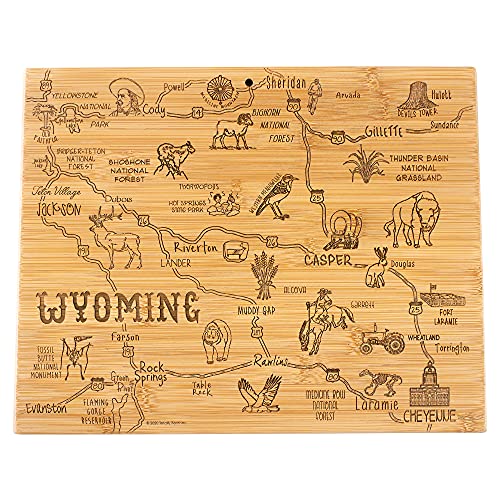 Tabla de cortar madera forma Wyoming 36x28x1.6 cm miniatura 1