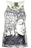 GURU-SHOP, Sure Tank Top Buddha, Blanco Natural, Algodón, Tamaño:S (36), Camisas Seguras