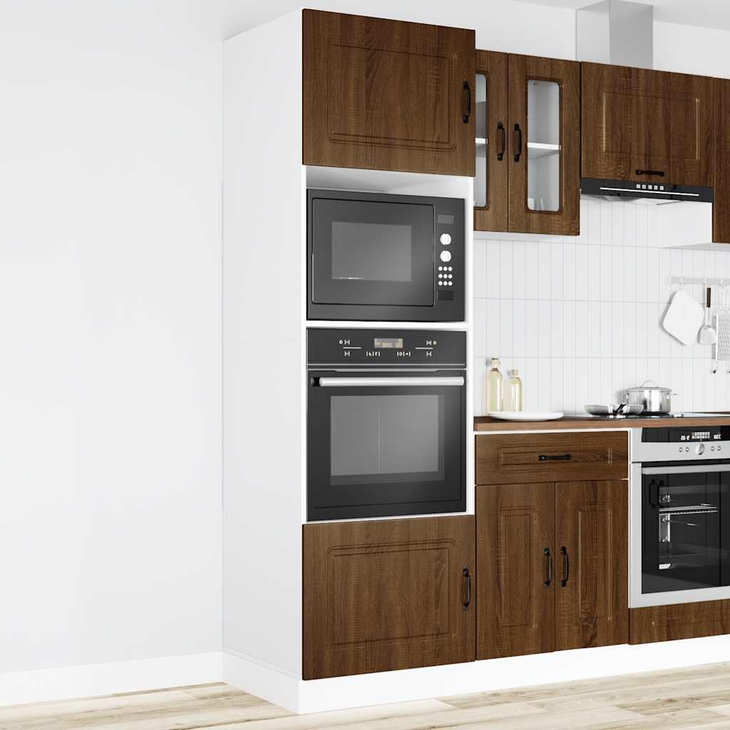 Generico Armadi Forno 2 pz Kalmar Rovere Marrone in Legno Multistrato,Mobili,Armadietti e portaoggetti,Pensili da cucina-3315038