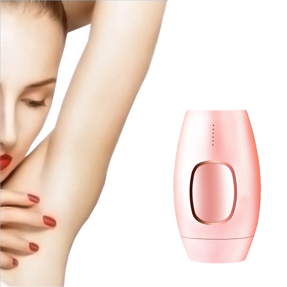 Depilación láser para Mujeres, depilación Permanente sin Dolor IPL, 600,000 Flashes en casa depiladora en línea de Bikini, piernas, Brazos, Axilas,Rosado