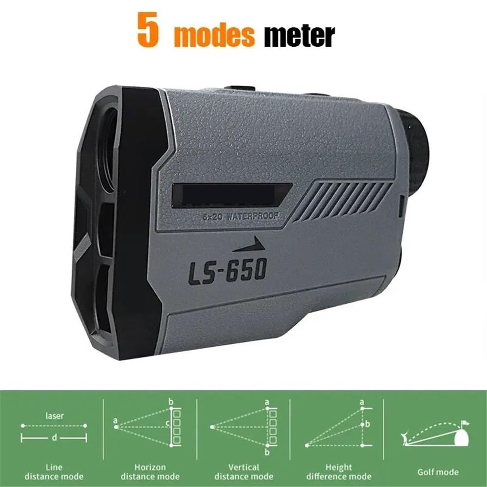 Telémetro láser de 1000m for caza al aire libre, telémetro de Golf de 650m, telescopio con medidor de distancia ajustado de pendiente de bloqueo de bandera(650M)