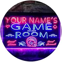 Personalisiertes LED-Barlicht Mit Namen – Weiß & Gelb, 40x30 Cm, Perfekt Für Bar Oder Spielezimmer!
