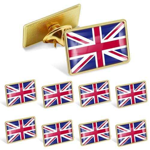 12/Pack Official United Kingdom UK British Union Jack Flag Pins Bulk - Metal Souvenir Hat Men Women Patriotic Travel Badge Brooch