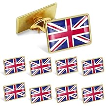 12/25/100Pcs Official United Kingdom UK British Union Jack Flag Pins Bulk - Metal Souvenir Hat Men Women Patriotic Travel Badge Brooch