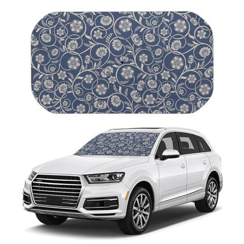 車用サンシェード バロック 花柄 傘型 折りたた式 遮光 遮熱 紫外線遮蔽おしゃれ 取り付け簡単 収納便利