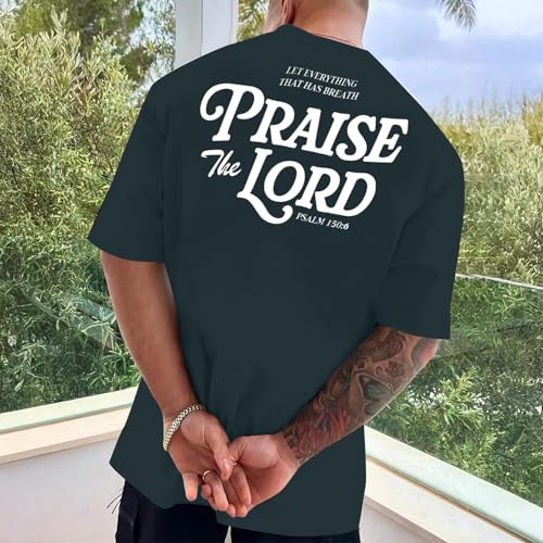 Christian Shirts Men Faith Cross Printed T-Shirts Christian Gifts for Men Jesus Shirts Holy Bible Tees Grey — view 3