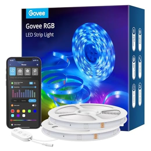 Govee Smart RGB LED Strip Lights for Bedroom, 32.8ft WiFi LED Light Strip Work with Alexa Google Assistant, 16 Million Colors with App Control and Music Sync Lights for Home Decor, 2 Rolls of 16.4ft