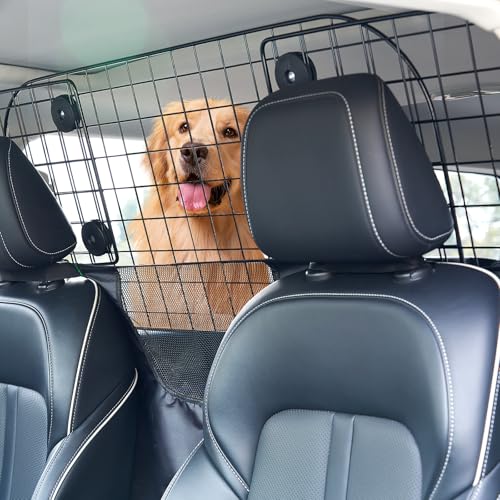 VEVOR Hunde Autobarriere einstellbare Trennwand Hundegitter (900 x 416 mm) Autoschutzgitter zur Montage auf den Vordersitzen, Haustierbarriere aus Drahtgeflecht, passende Autobarriere für SUVs Lkws