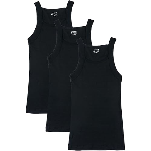 papi Men's 3-Pack Cotton Square Neck Tank Top