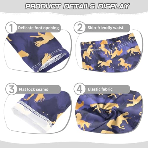 Girls Basic Leggings Baby Girls Pants Horse Watercolor Soft Footless Stretchy Tights Pants 4-10Y3