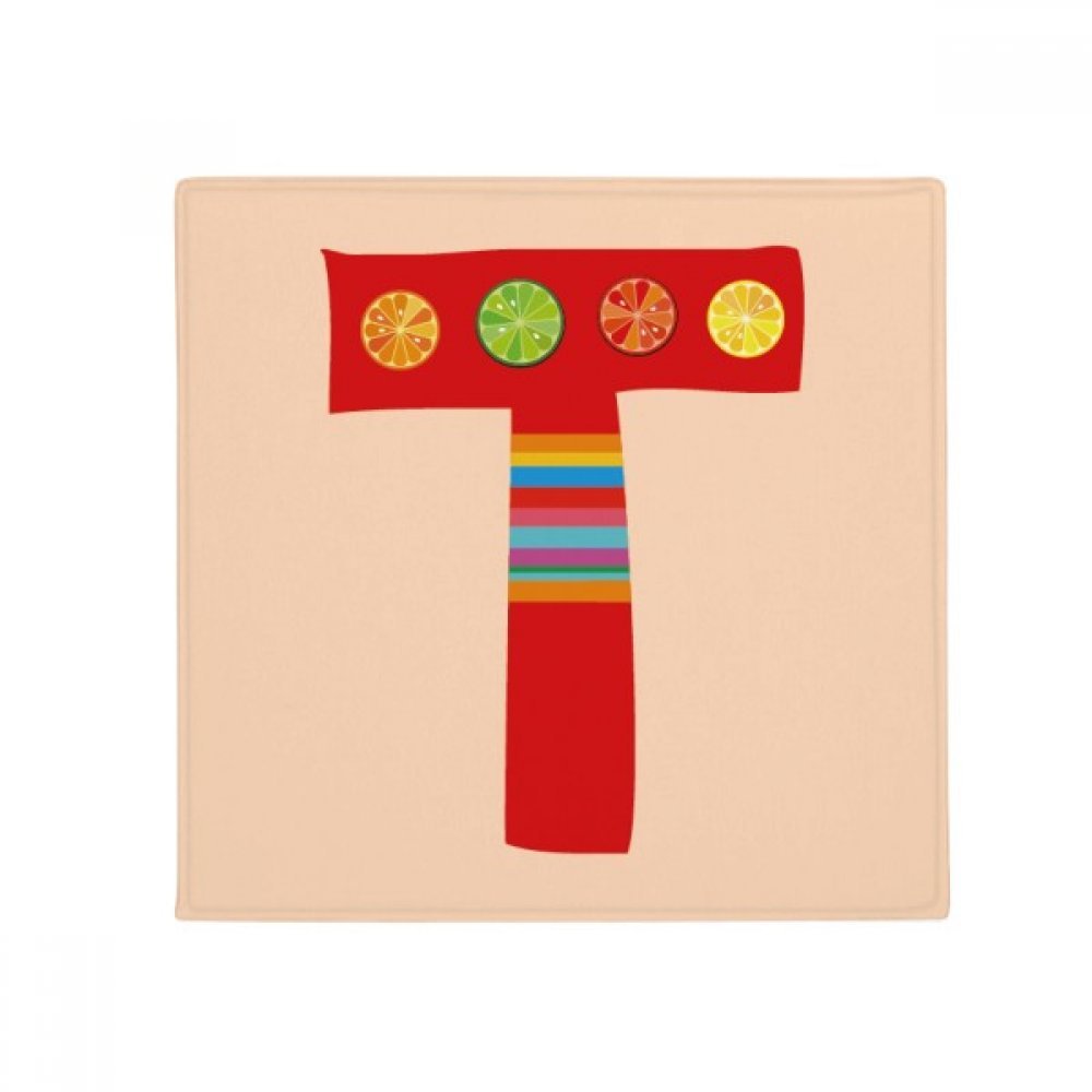 Tapis rond U Alphabet Fruit Orange mignon antidérapant multicolore de 60cm pour salon
