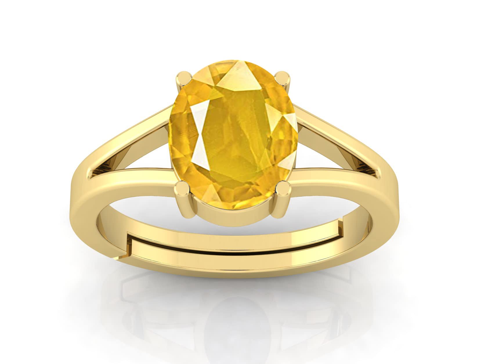 RSPR 12.25 Ratti 11.60 Carat Certified Natural Yellow Sapphire Pukhraj Gemstone Adjustable Ring/Anguthi for Men and Women (B09T3M66X8) Amazon Price History, Amazon Price Tracker