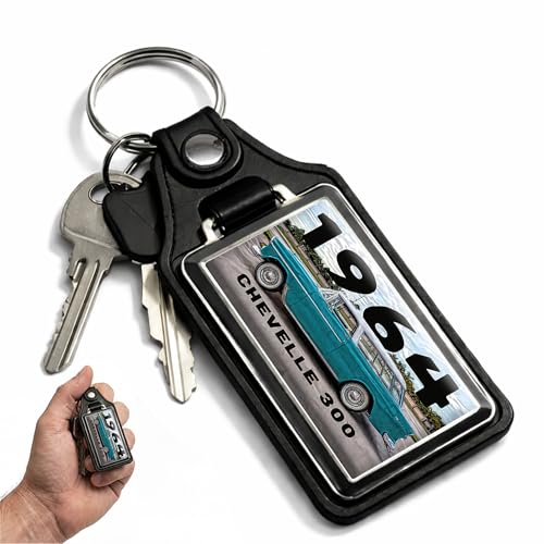 Image of Brotherhood 1964 Compatible with Chevelle 300 Design Key Chain Key Holder Key Ring For Men Heavy Duty Car Key Ring For Men and Women