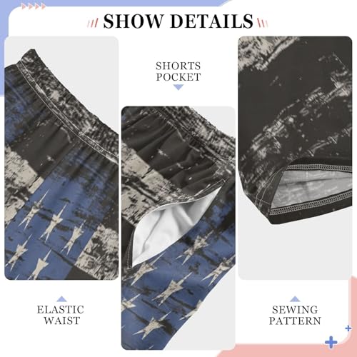 Distressed American Flag Blue White Lounge Pajama Pants Soft PJ Bottoms for Sleepwear Ages 6-14 Years4