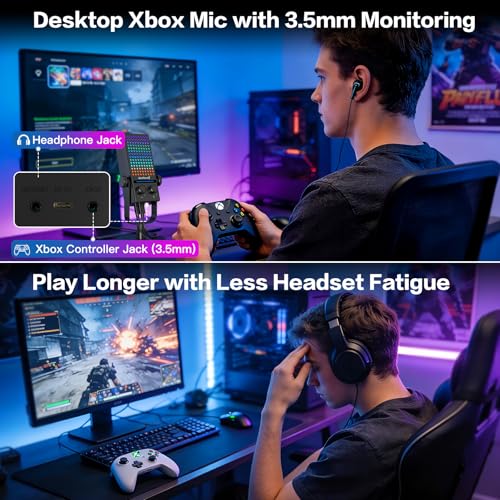 Image of ZealSound USB Gaming Microphone for Xbox PC Mac iPhone & Android, Noise Reduction Mic with One-Tap Mute, Gain Control, Zero-Latency Monitoring & RGB Lighting, for YouTube TikTok Podcasting & Streaming