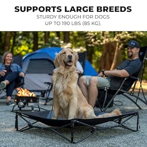Outland living elevated dog beddurable weather resistant pet cot with breathable joint supporting design rust resistant easy assembly perfect for outdoor adventures camping and home use  urban country home decor