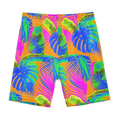 Tropical Plant Orange Girls Bike Shorts Girl Clothes Toddler Under Dress Dance Shorts for 4-10 Years,4T