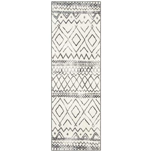 Maples Rugs Abstract Diamond Modern Distressed Non Slip Runner Rug For