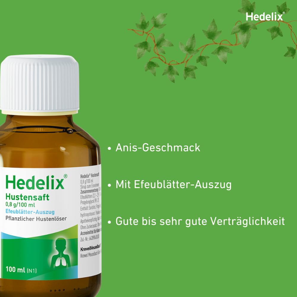 Hedelix Hustensaft  sanft und wirkungsvoll, 100 ml Lsung : Amazon.de:  Drogerie & Krperpflege