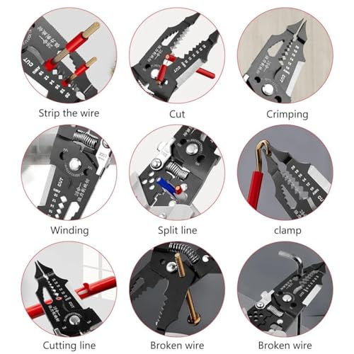 Image of 28-in-1 Multifunction Wire Stripper, Cutter & Crimping Tool | Professional Electrical Wire Stripping, Cable Cutting, Winding & Crimping Pliers for Electricians, Technicians & DIY Wiring Work