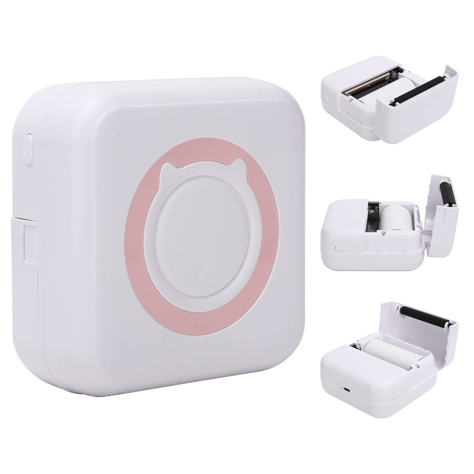 Stampante Tascabile Mini, Stampante Bletooth Wireless Senza Inchiostro Stampante per Domande Errate per Studenti per Etichette Fotografiche Memo (Rosa)