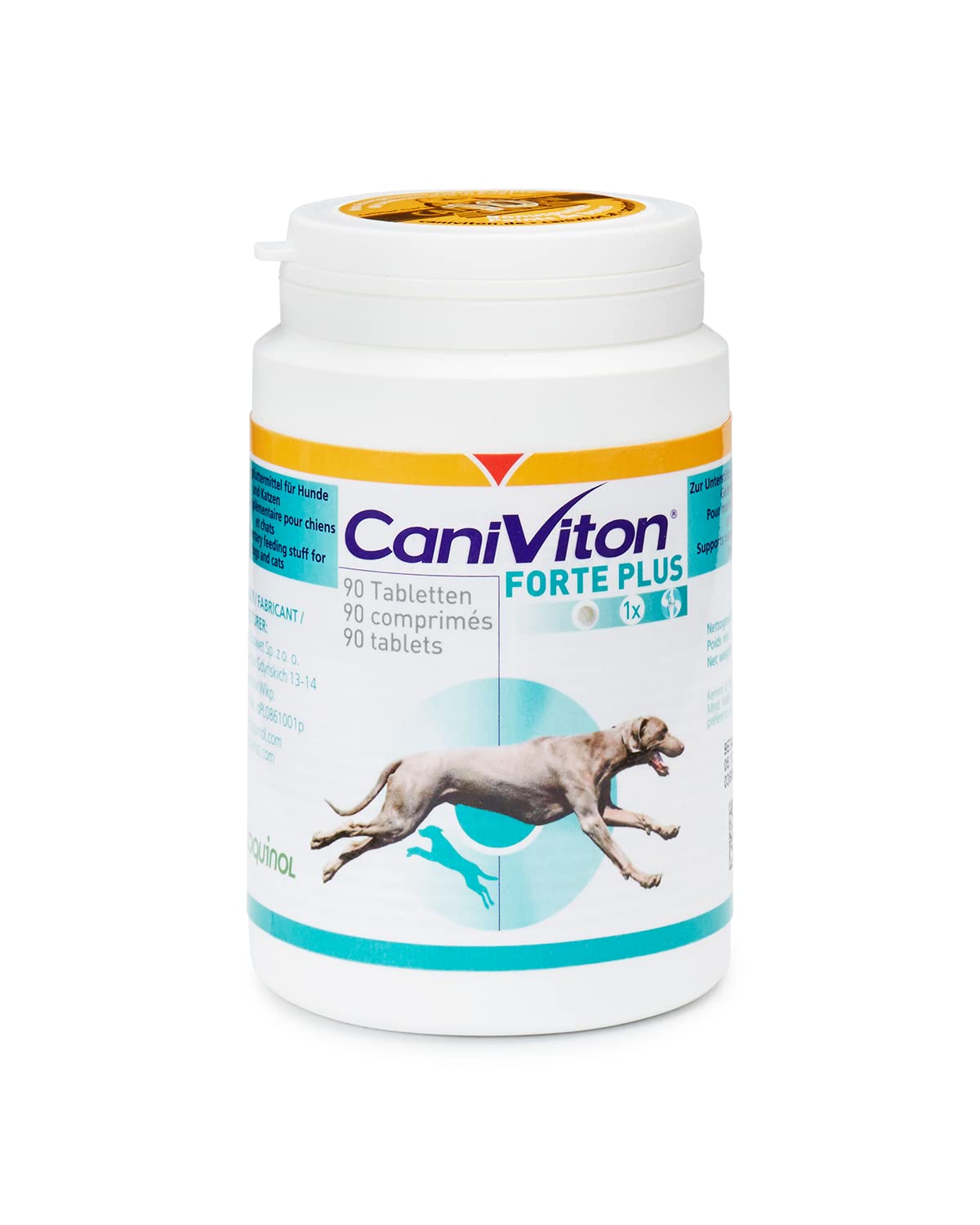 Vetoquinol - Caniviton Forte Plus Ergänzungsfuttermittel für Hunde und Katzen 90 Tabletten, 1er Pack (1 x 0.24 kilograms)