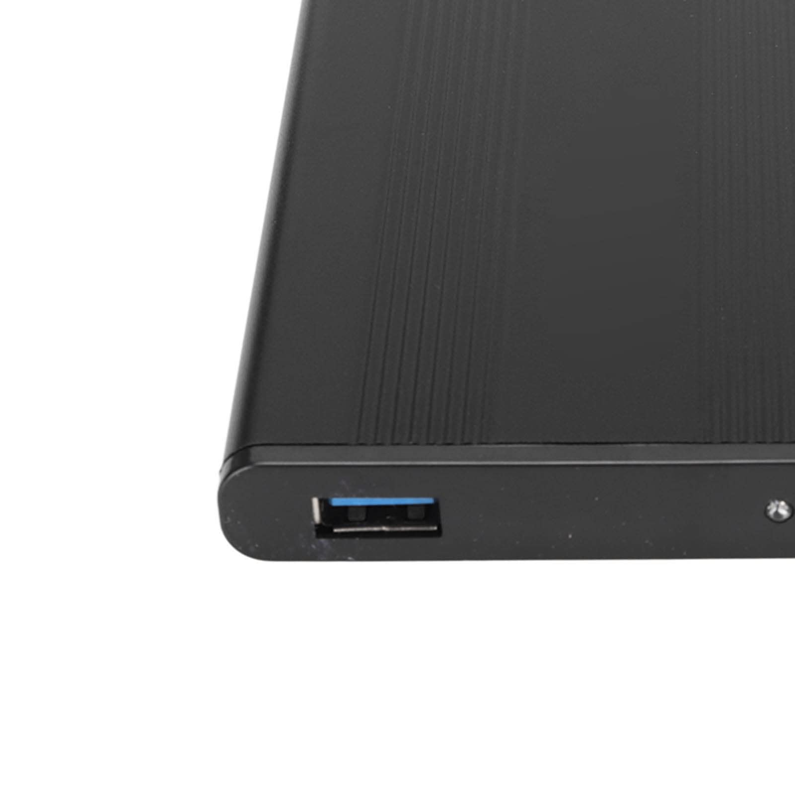Naroote Disco Duro Externo, Disco Duro Portátil SSD HDD HDD Cubro 2.5 Pulgadas 5GBPS 2TB Capacidad Caso de Disco Duro Anti Estático con Interfaz USB3.0 (Black) (Disco Duro no Incluido)