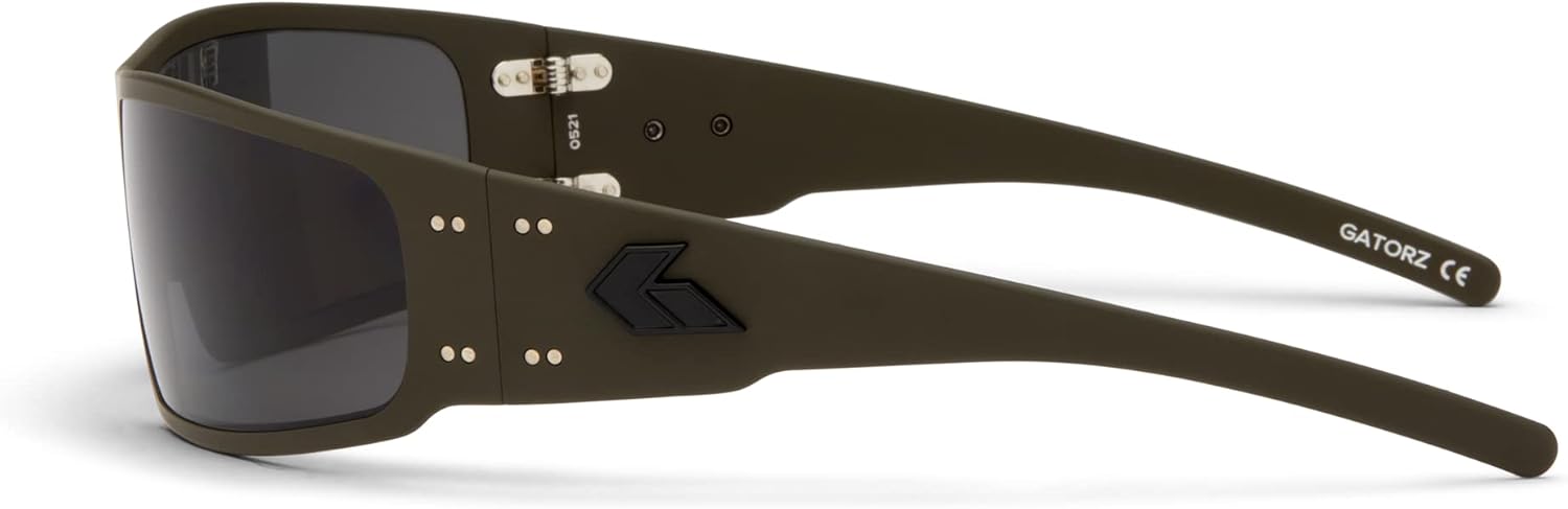 Gatorz Magnum Hand Crafted Aluminum Non-Polarized Lens Sunglasses - Made in The USA Od Green Frame With Black Logo - Smoke multicolor image 2 of 4 B076H8D8SJ