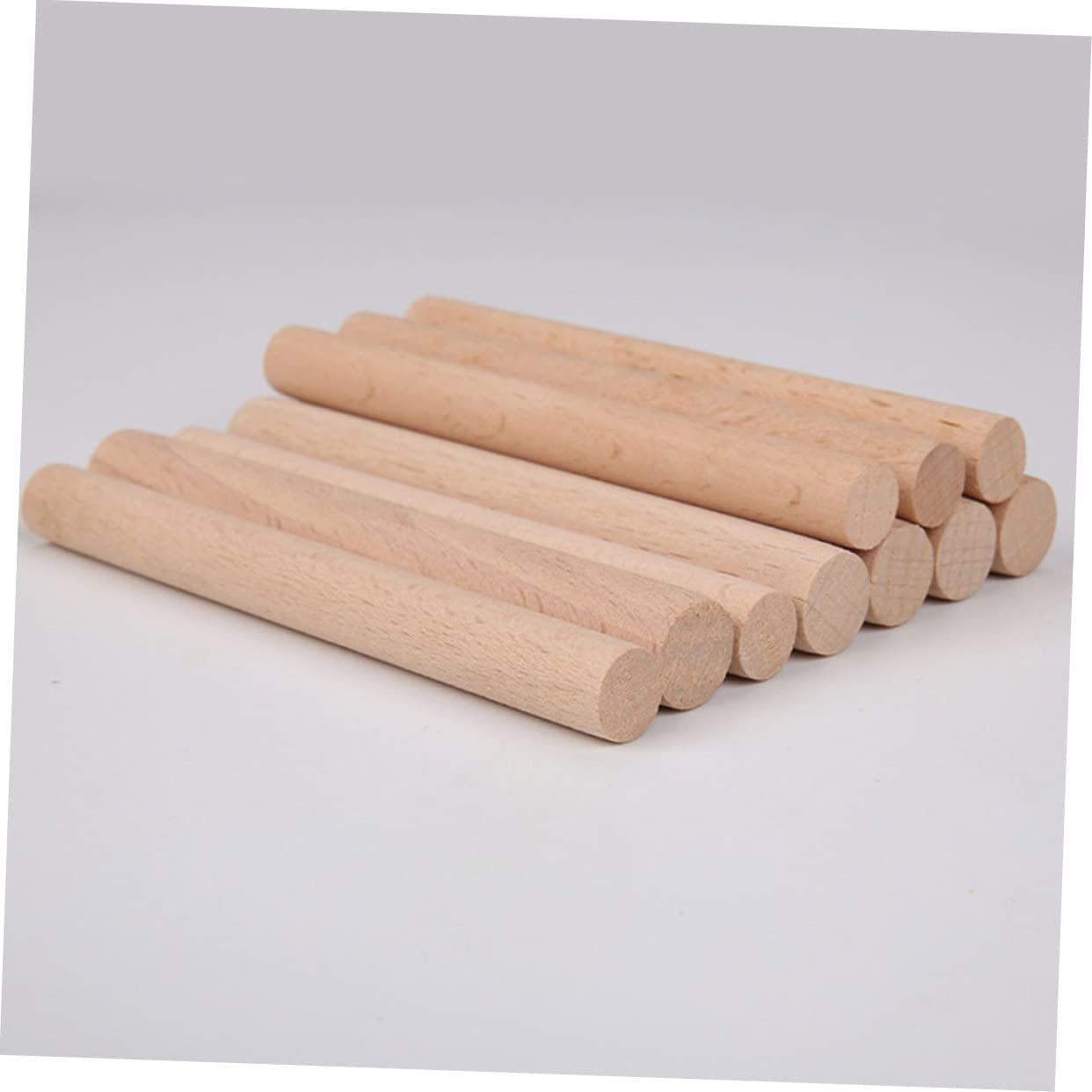 Sólidas Carpintería y Bricolaje de Haya de Madera Maciza Redondas 10 Varillas Reutilizables para Manualidades y Modelismo