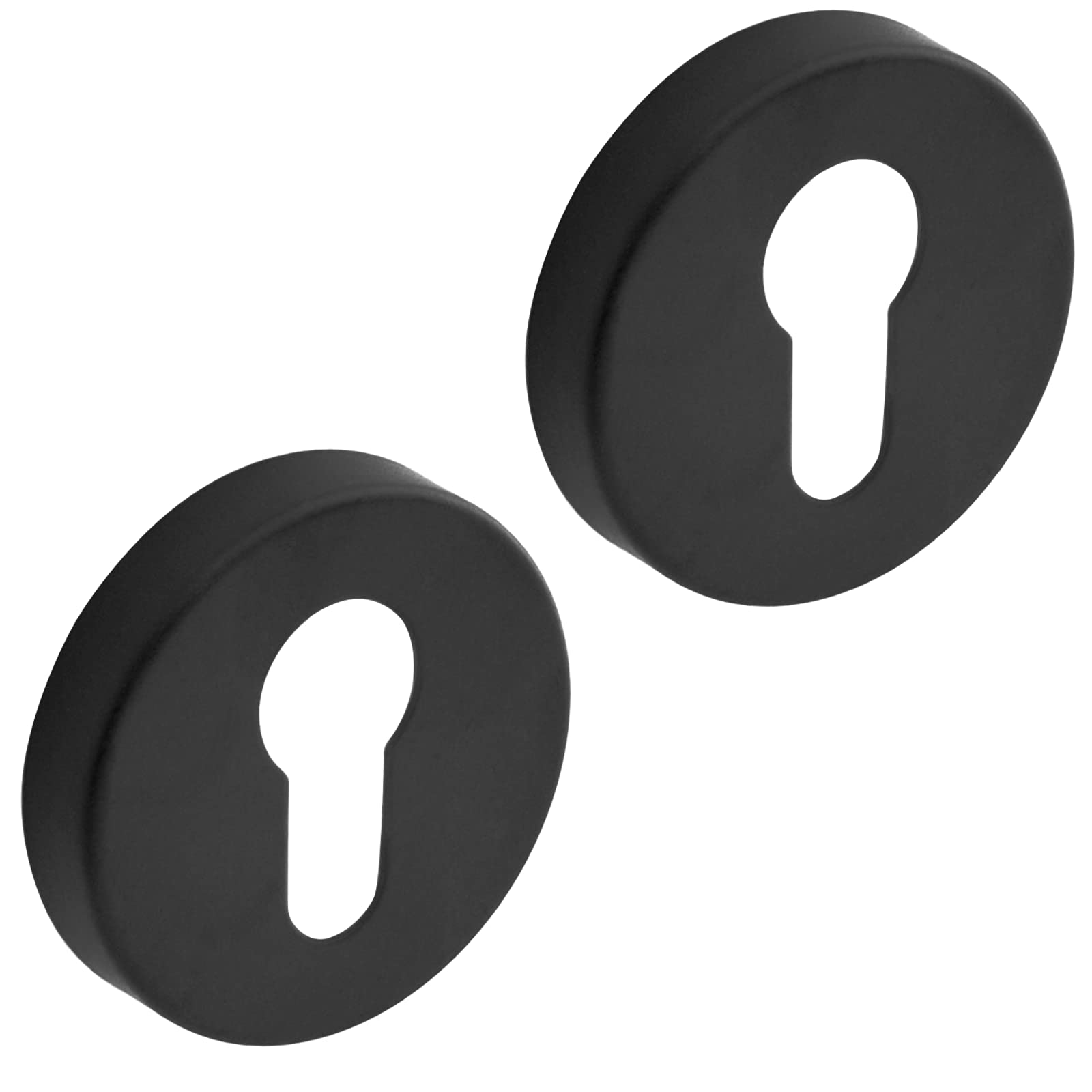 Decoranddecor Black,Rose Matt Black Euro Escutcheon Cover