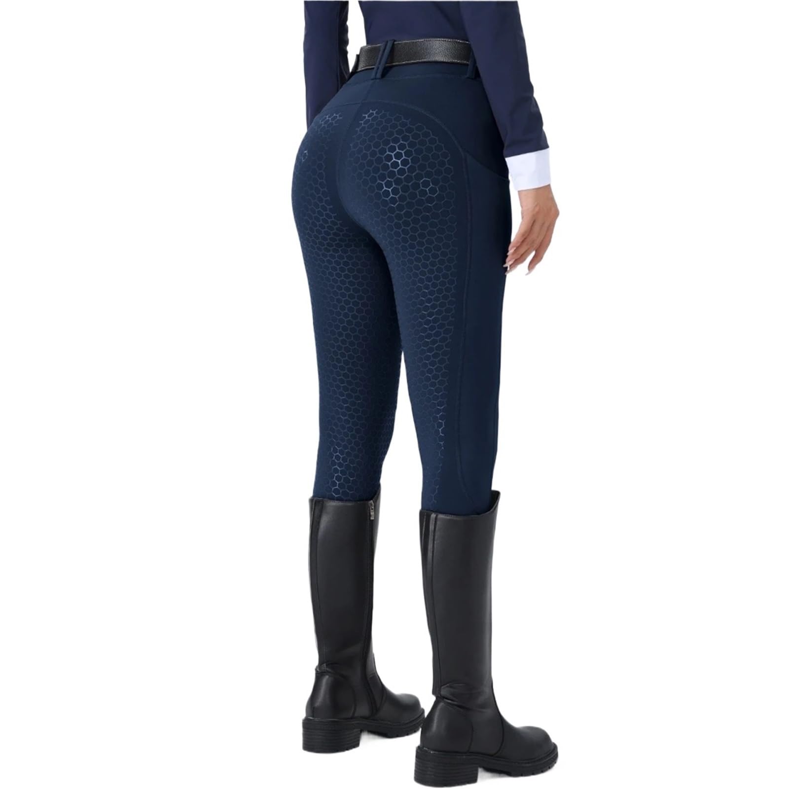 Pantalones de equitación for Mujer, Silicona, Antideslizantes, Resistentes al Desgaste, elásticos, Cintura Alta, Ajustados, con Bolsillo para Ciclismo Y Deportes