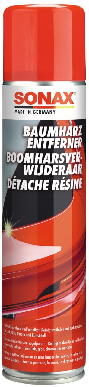 SONAX BaumharzEntferner (400 ml) & Clay-Ball (1 Stück) Problemlöser gegen hartnäckige Verschmutzungen auf Lack und Glas | Art-Nr. 04197000