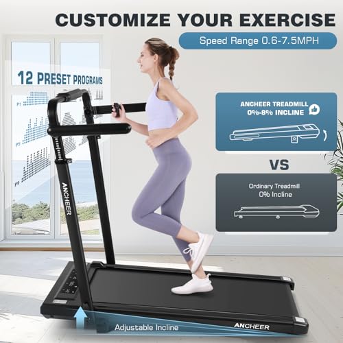 Image of Walking Pad Treadmill Adjustable Height, Under Desk Treadmills with Handle Bar and Incline, 300lbs Capacity Foldable Treadmill with Removable Desk Workstation, Installation-Free(Classic Black)