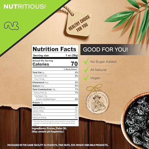 Nut Cravings NC_DRIED_PRUNES_16_OUNCE Dry Fruits - Dried Prunes Pitted Unsweetened thumb #3