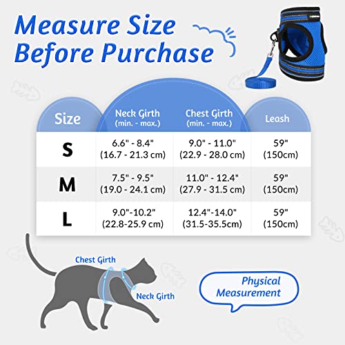 rabbitgoo-Cat-Harness-and-Leash-Set-for-Walking-Escape-Proof-Adjustable-Soft-Kittens-Vest-with-Reflective-Strip-for-Cats-Comfortable-Outdoor-Vest-Blue-S