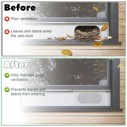 Memrita Leaf Guard Mesh Cover for Window Vent Kit, Micro-Mesh Cover for Portable Air Conditioner Window Vent Kit, Universal Fit for Most Window Seal Plate, Keep Out Leaves & Debris, Easy Installation by Memrita - Used condition - Image 7