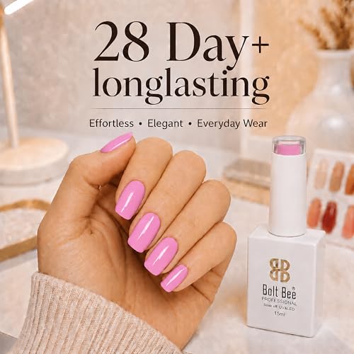 Image of Bolt Bee Paster Hot Pink Color Gel Nail Polish Soak Off UV Gel DIY at Home 15ML Manicure Salon Nail Art