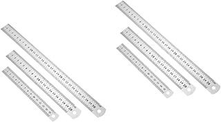 Ciieeo 6 Pçs Régua De Aço Régua De Aço Inoxidável Costura Régua Reta 30Cm Régua De Aço Régua De Medição Réguas De Pintura Réguas De Lado Réguas Para Desenho Ferramenta De Arte De
