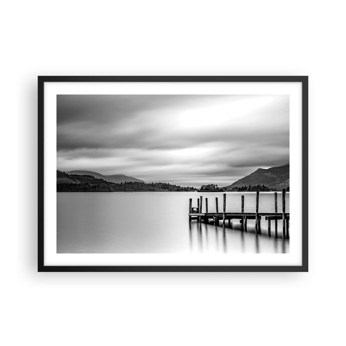 Affiche Nordique Noir Et Blanc Paysage Mur Art Impression Toile Peinture Hiver Mur Photos Pour