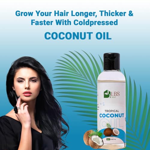Image of LBS Pure Coconut Oil 100% Extra Virgin Cold-Pressed Organic Oil For Hair, Skin, & Cooking Deeply Moisturizing & Nourishing Softens Skin - Ideal For Cooking & Massages 100Ml (Pack 3)