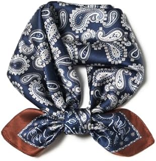 SHIROUYU 100% Real Mulberry Silk Scarf -21'' x 21''- Lightweight Neckerchief Women Men Small Square Digital Printed Scarves
